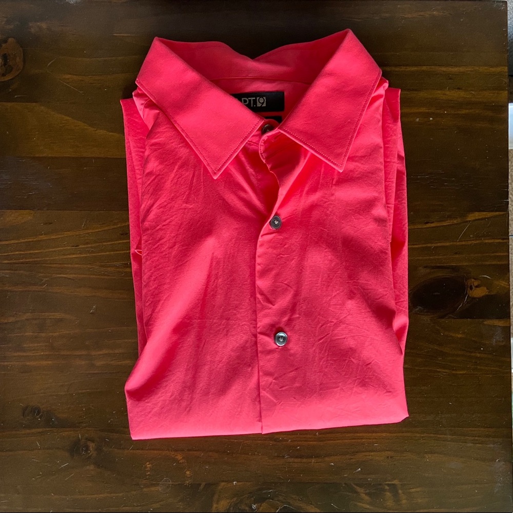 Salmon colored men’s dress shirt